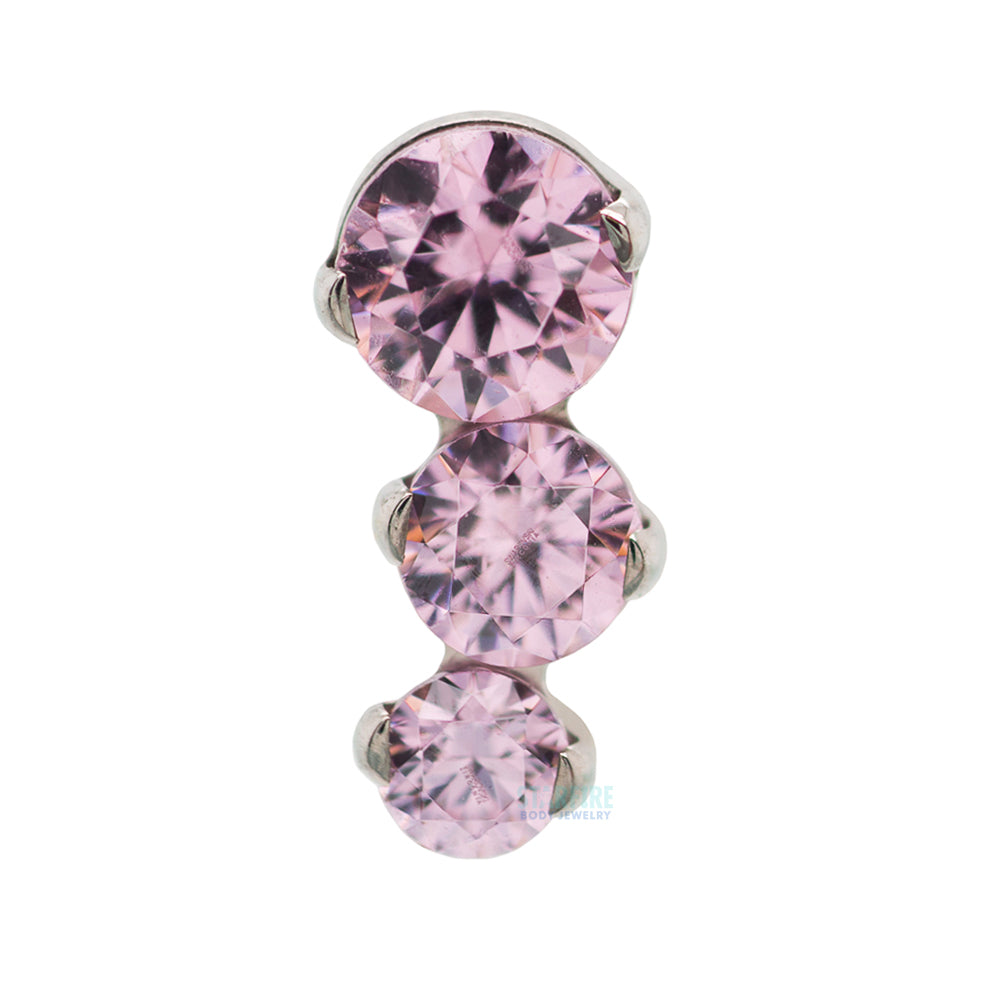 "Clio" Threaded End with Faceted Gems
