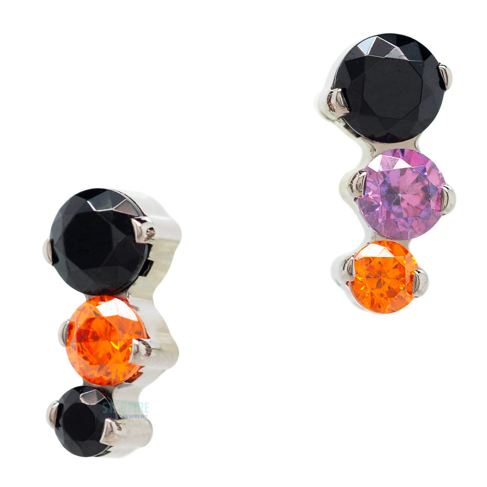 threadless: "Clio" Prong-Set Faceted Gems End - Custom Color Combos