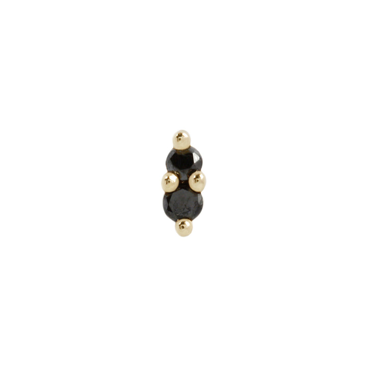 threadless: "Mishka" End in Gold with Black Diamond