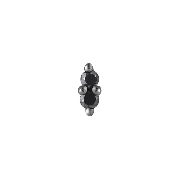 threadless: "Mishka" End in Black Rhodium - Gold with Black Diamonds