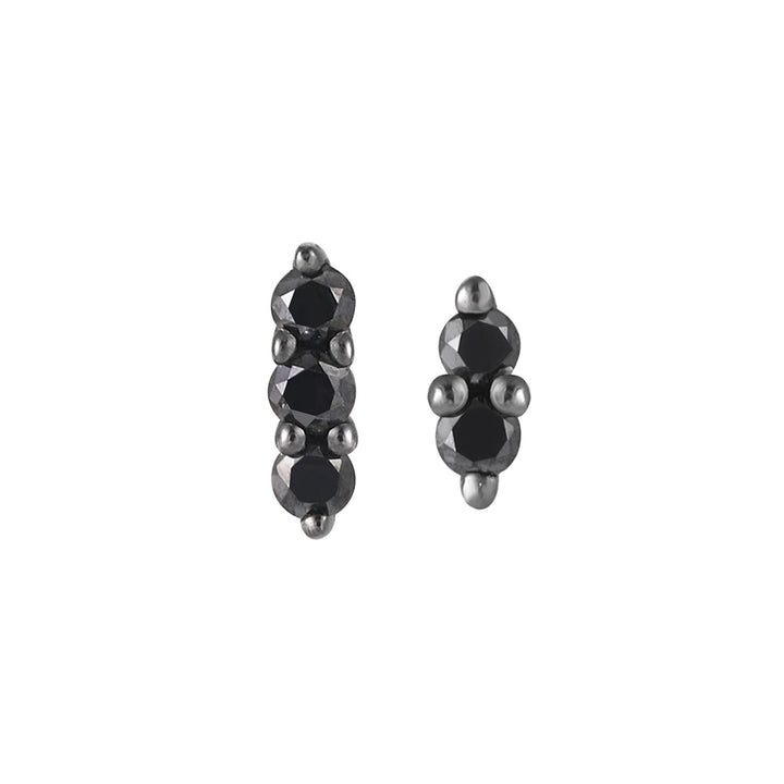 threadless: "Mishka" End in Black Rhodium - Gold with Black Diamonds