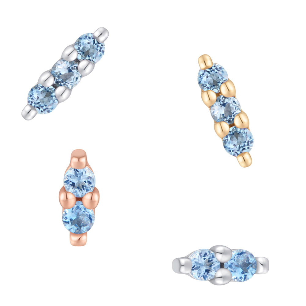 threadless: "Mishka" End in Gold with London Blue Topaz'