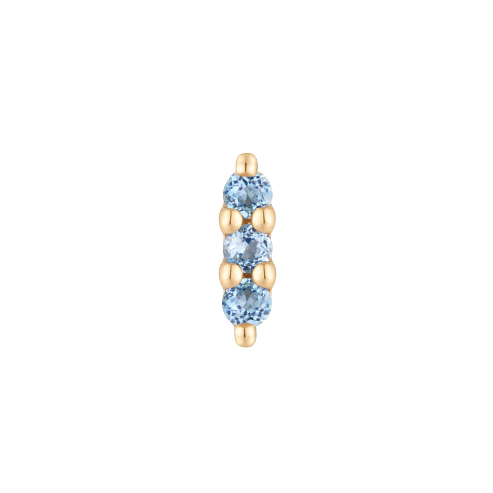 threadless: "Mishka" End in Gold with London Blue Topaz'