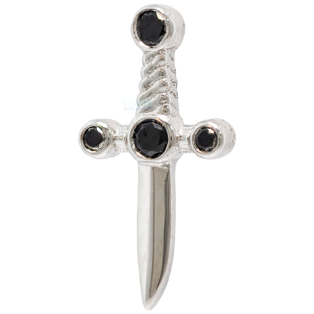 "Tizona" Threaded End in Gold & Platinum with Black Diamonds