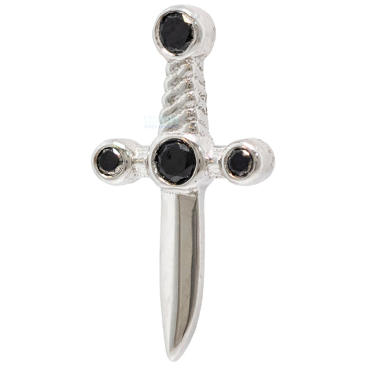 "Tizona" Threaded End in Gold & Platinum with Black Diamonds