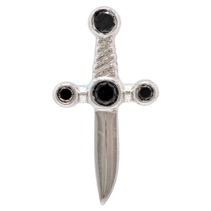 "Tizona" Threaded End in Gold & Platinum with Black Diamonds