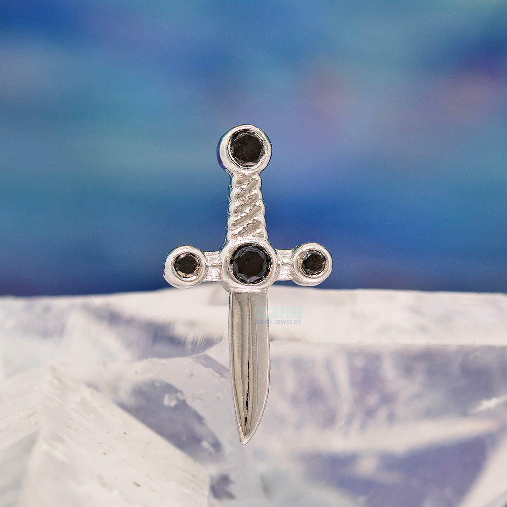 "Tizona" Threaded End in Gold & Platinum with Black Diamonds