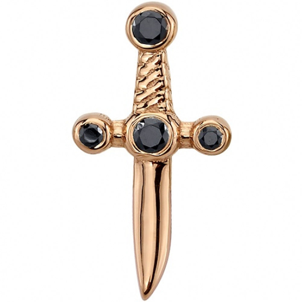 "Tizona" Threaded End in Gold with Black Diamonds