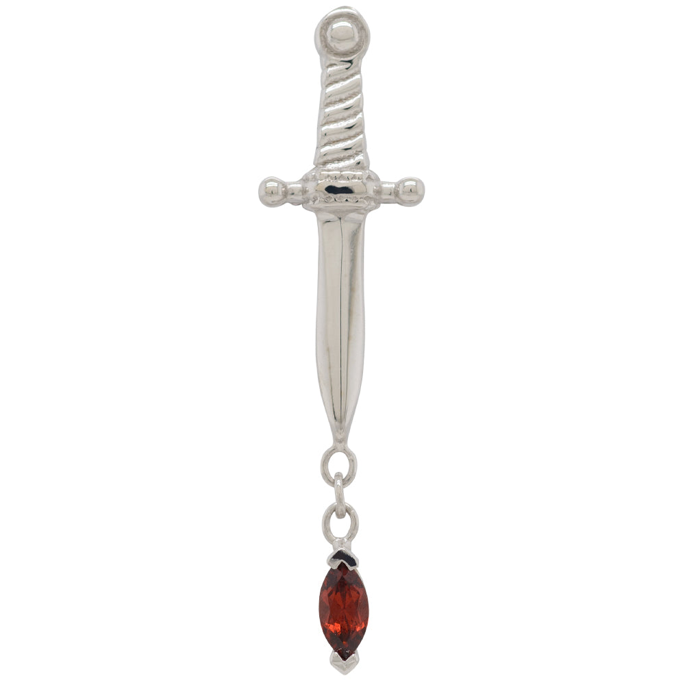 "Kiss of Death" Threaded End in Gold with Single Garnet