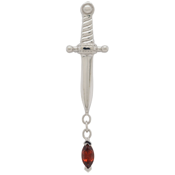 "Kiss of Death" Threaded End in Gold with Single Garnet