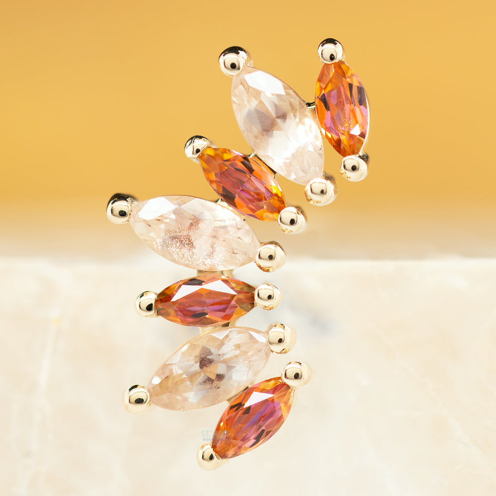 "Athena" Threaded End in Gold with Anastasia Topaz' & Oregon Sunstone