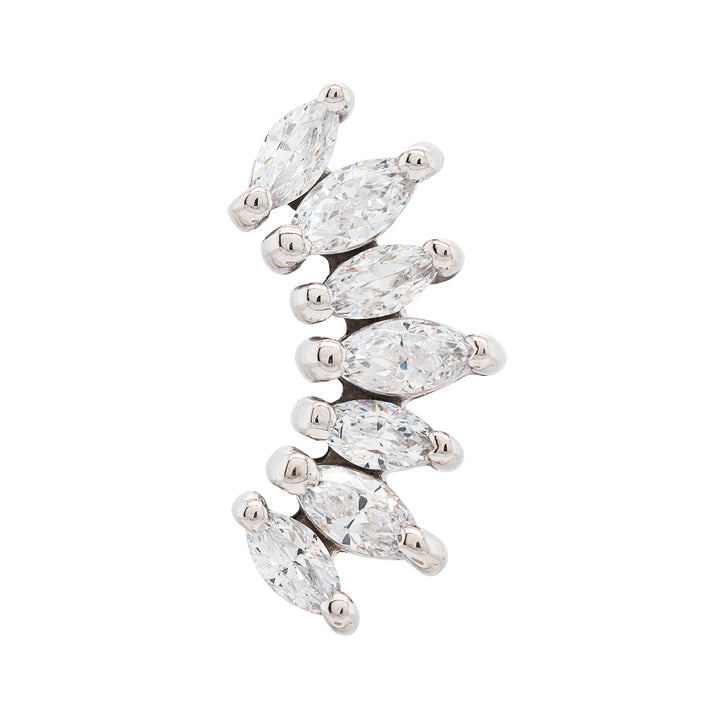 "Athena" Threaded End in Gold & Platinum with White CZ's