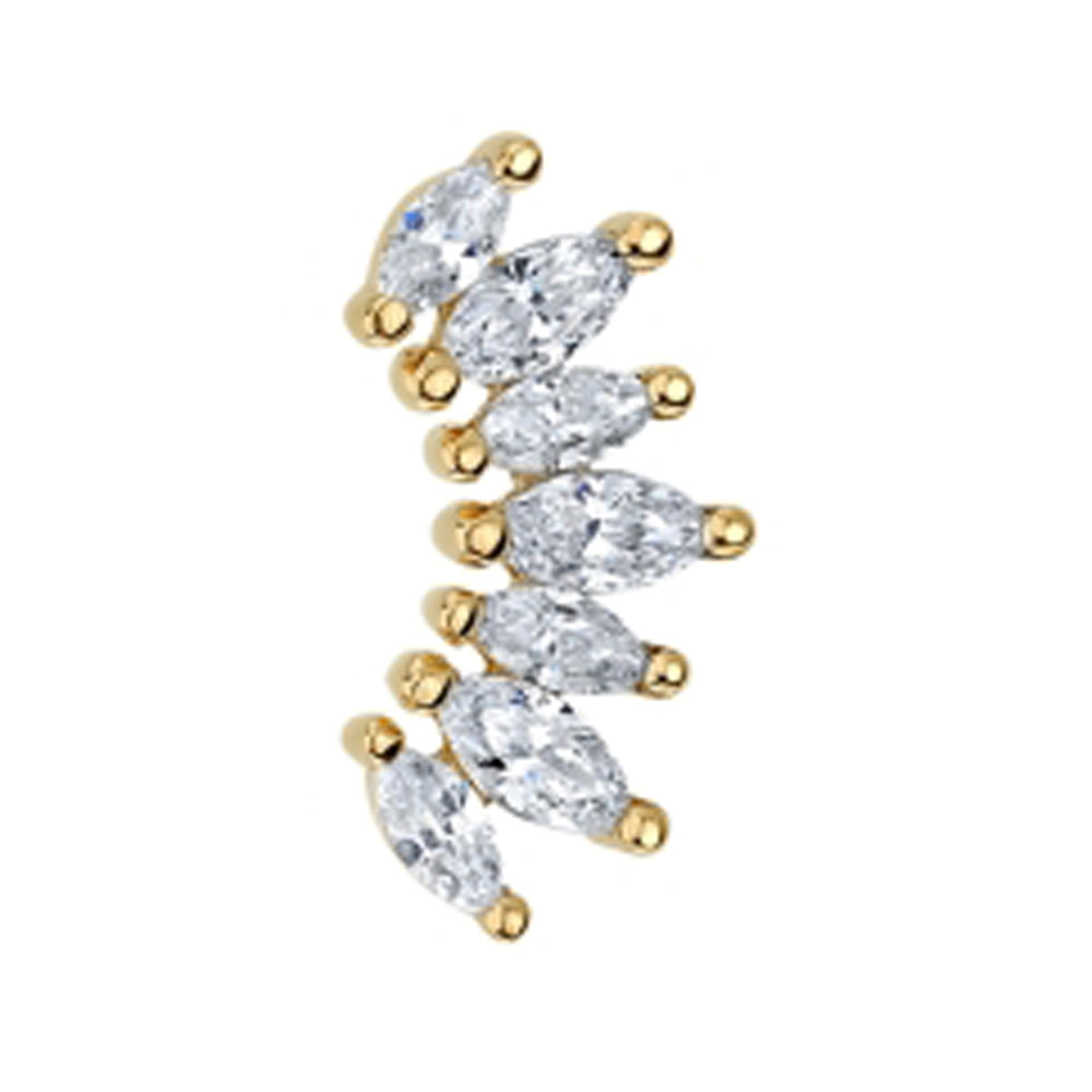 "Athena" Threaded End in Gold & Platinum with DIAMONDS