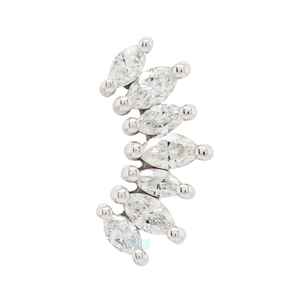 "Athena" Threaded End in Gold & Platinum with DIAMONDS