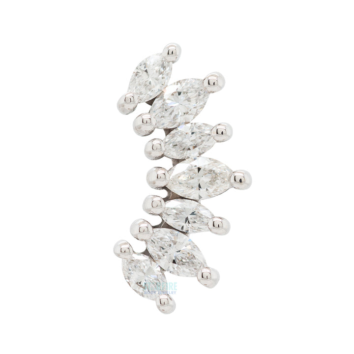 "Athena" Threaded End in Gold & Platinum with DIAMONDS