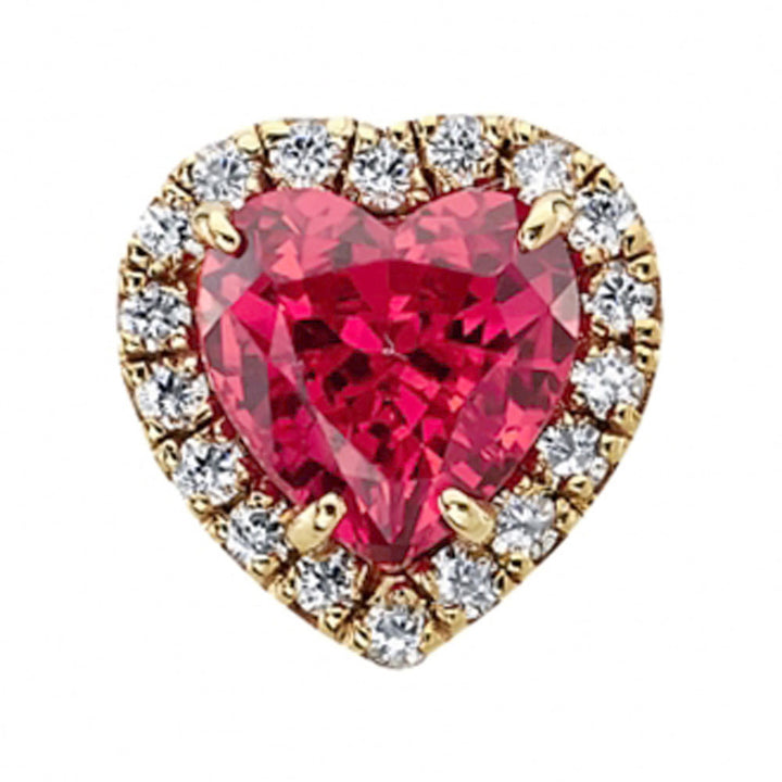 "Heart Altura" Threaded End in Gold & Platinum with Padparadscha Sapphire & DIAMONDS