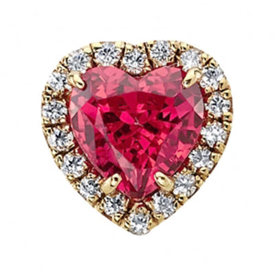 "Heart Altura" Threaded End in Gold & Platinum with Padparadscha Sapphire & DIAMONDS