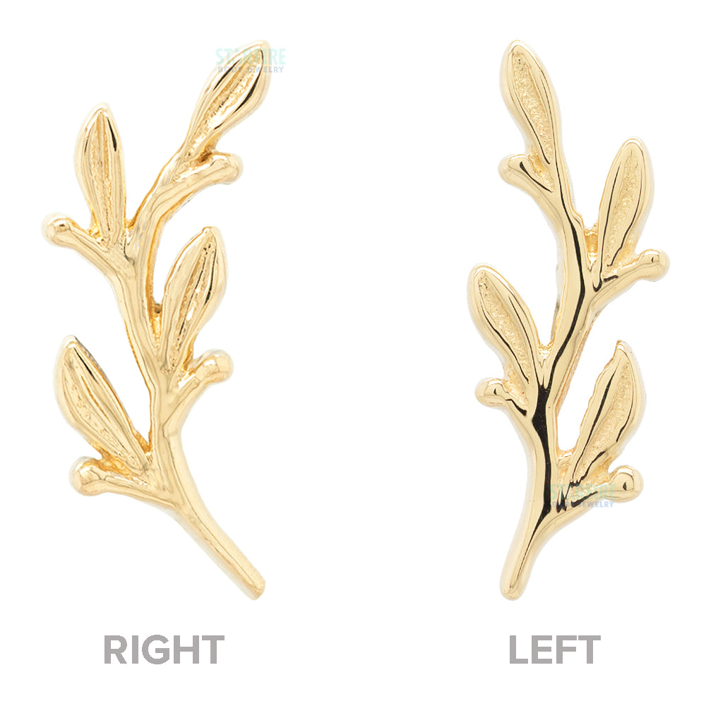 "Amity" Large Threaded End in Gold & Platinum