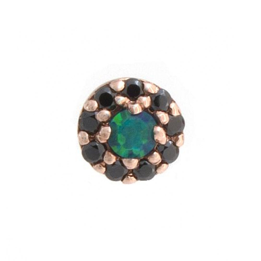 "Altura" Threaded End in Gold with Black Opal & Black CZ's