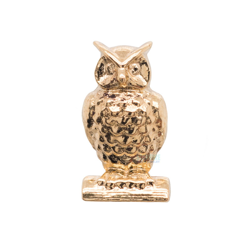 Owl Threaded End in Gold