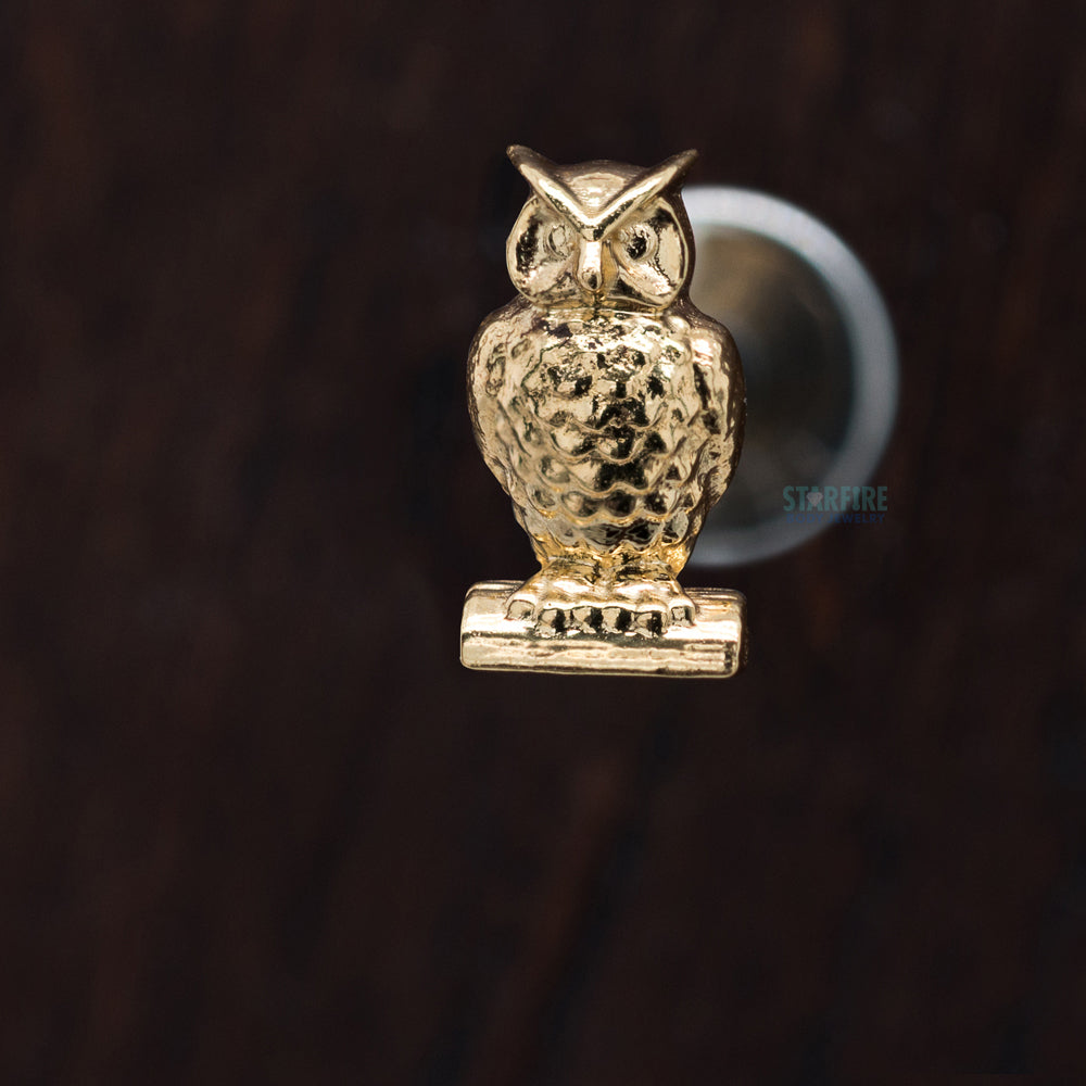 Owl Threaded End in Gold