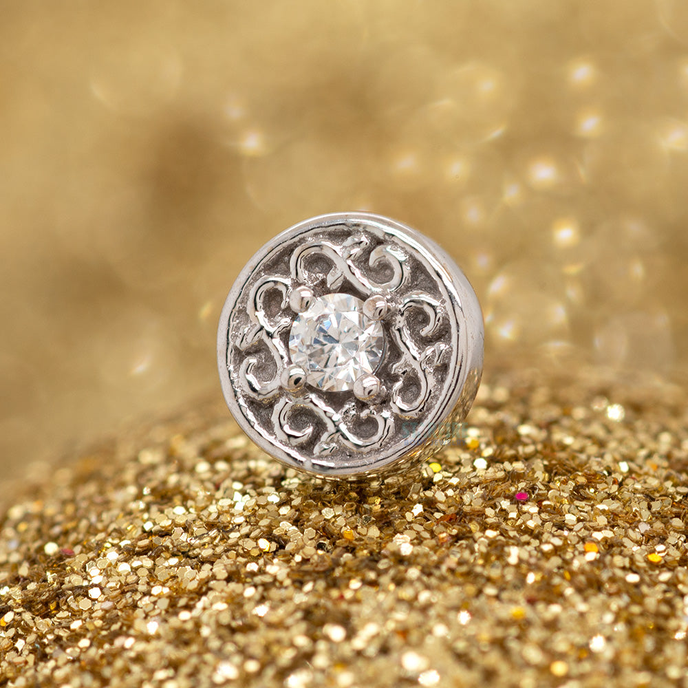 threadless: "Elizabeth" Pin in Gold with White CZ