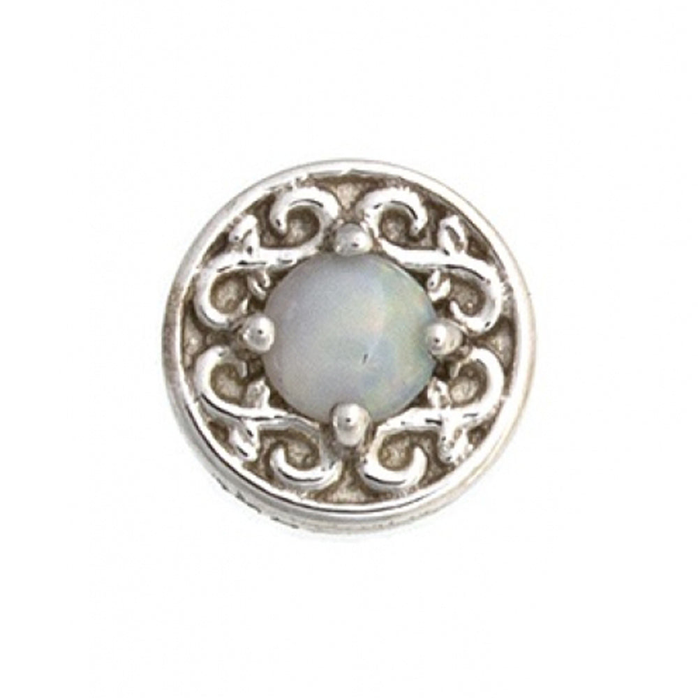 "Elizabeth" Nostril Screw in Gold with Genuine White Opal