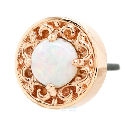 threadless: "Elizabeth" Pin in Gold with Genuine White Opal