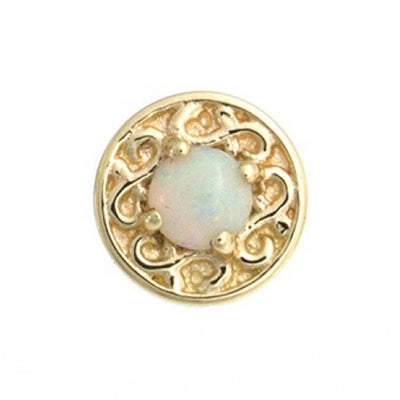threadless: "Elizabeth" Pin in Gold with Genuine White Opal