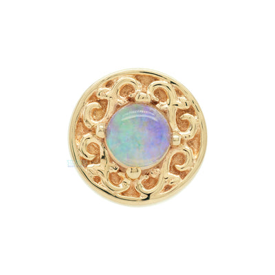 "Elizabeth" Threaded End in Gold with Genuine White Opal