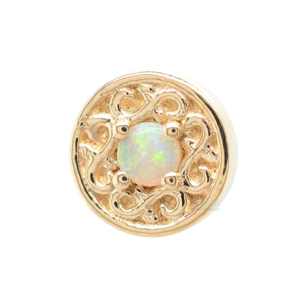 threadless: "Elizabeth" Pin in Gold with Genuine White Opal