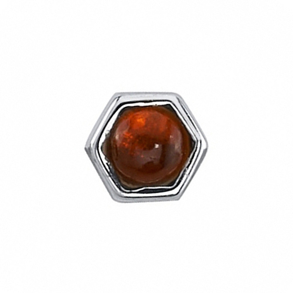 Honeycomb Threaded End in Gold with Citrine Cabochon
