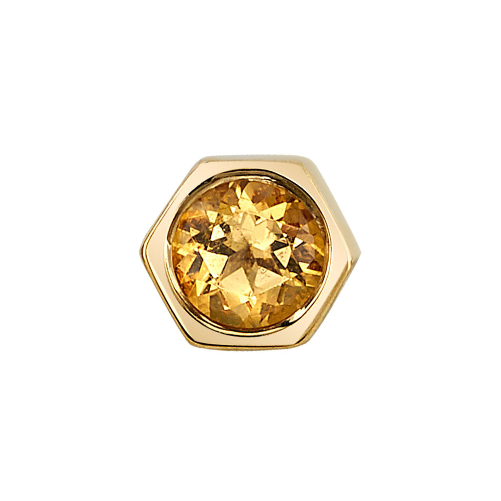 Honeycomb Threaded End in Gold with Faceted Citrine