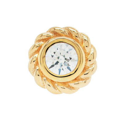 threadless: "Raine" Pin in Gold with White CZ