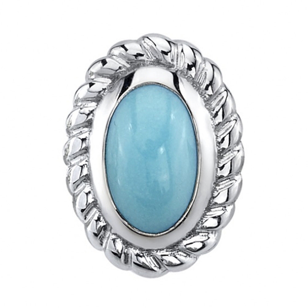 "Oval Raine" Threaded End in Gold with Turquoise