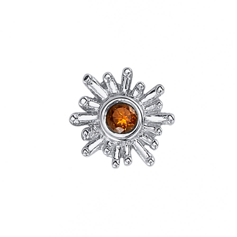 "Sunray" Threaded End in Gold & Platinum with Anastasia Topaz