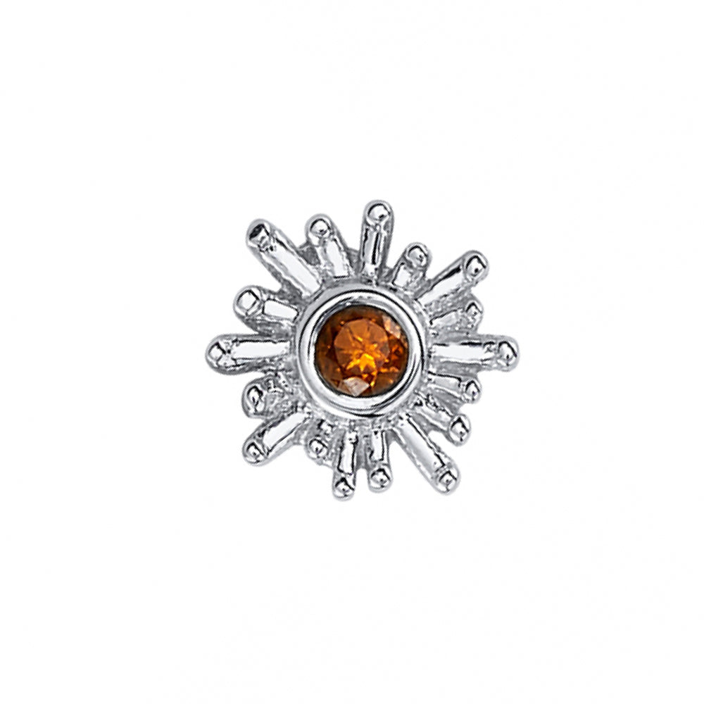 "Sun Ray" Threaded End in Gold with Anastasia Topaz