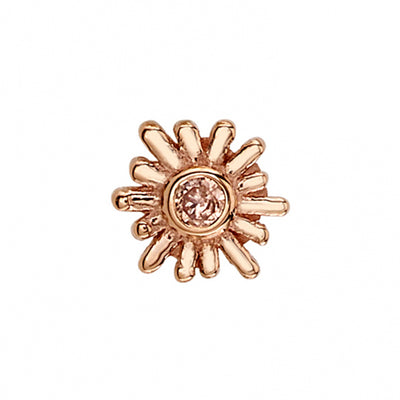 "Sun Ray" Threaded End in Gold with Champagne CZ