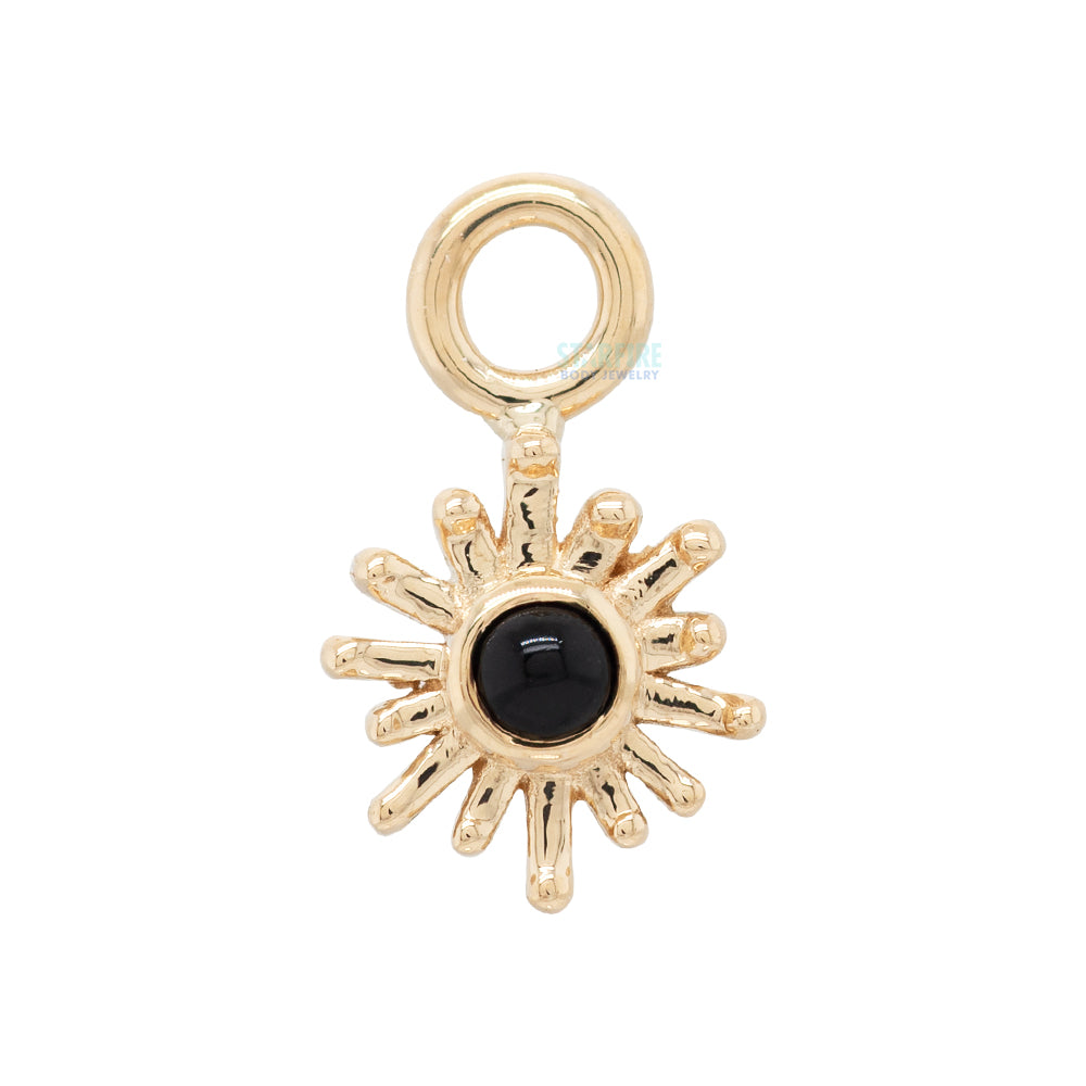 "Sunray" Charm in Gold with Onyx Cabochon