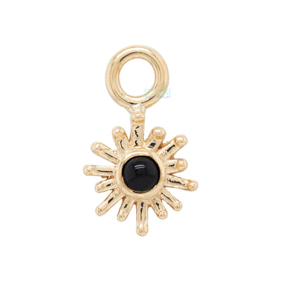 "Sunray" Charm in Gold with Onyx Cabochon