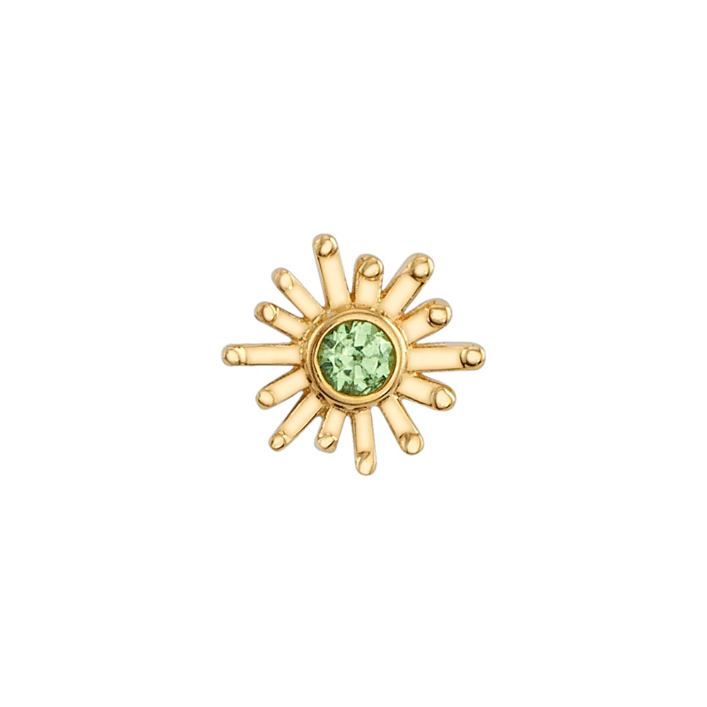 "Sunray" Threaded End in Gold & Platinum with Tsavorite