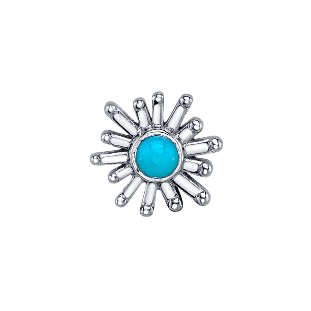 "Sunray" Threaded End in Gold & Platinum with Turquoise