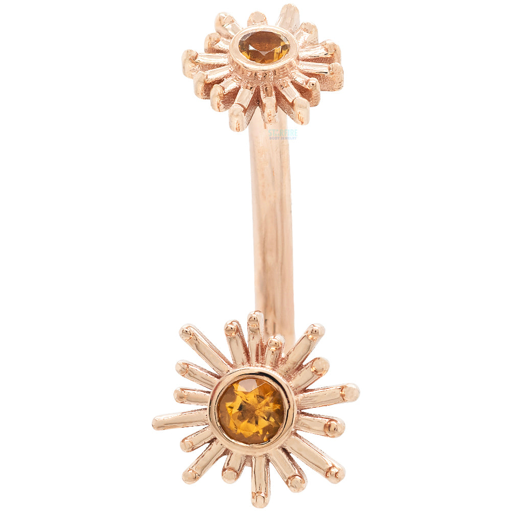 "Sunshine" J Curve in Gold with Citrine