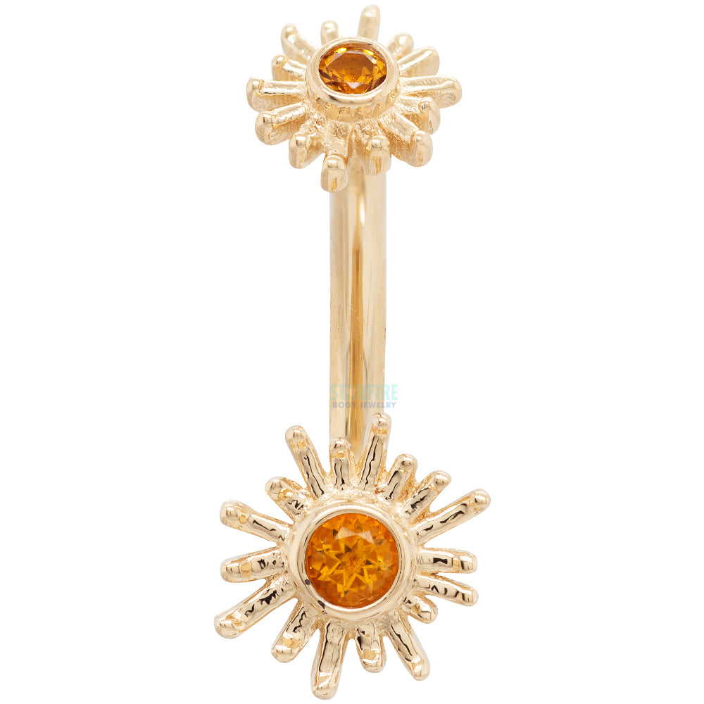"Sunshine" J Curve in Gold & Platinum with Citrine