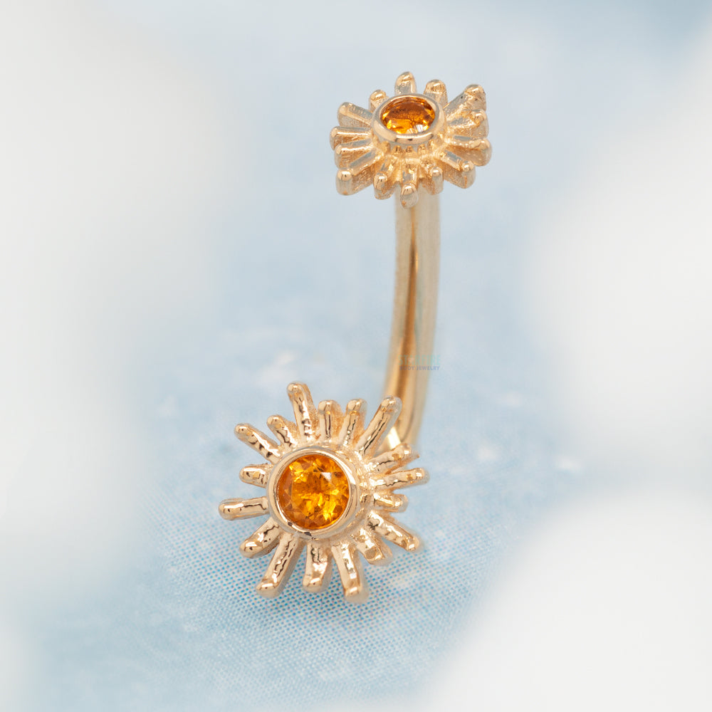 "Sunshine" J Curve in Gold & Platinum with Citrine
