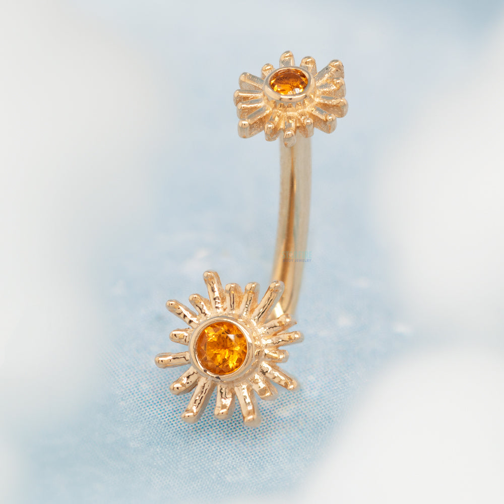 "Sunshine" J Curve in Gold with Citrine