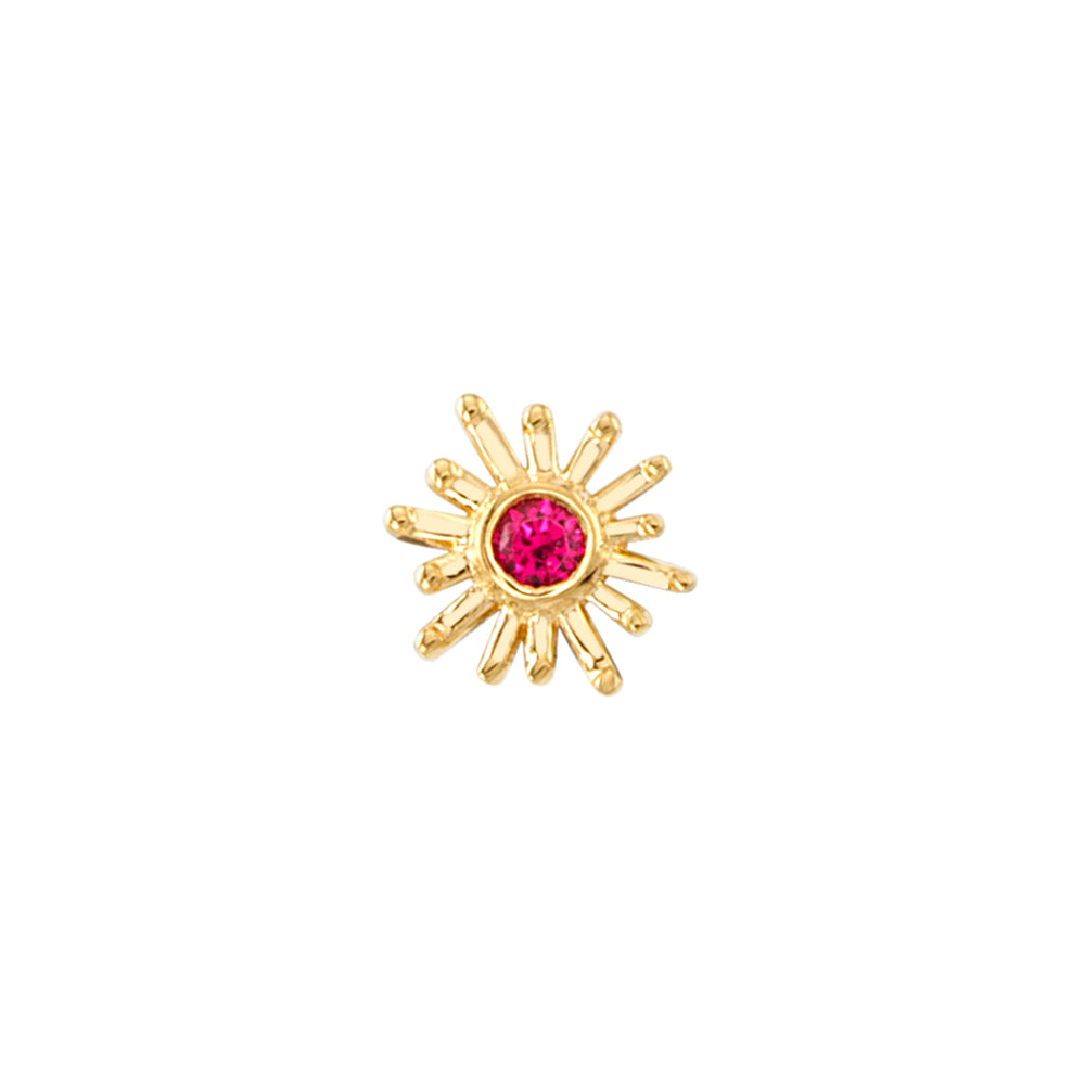 threadless: "Sunray" Pin in Gold & Platinum with Red Spinel