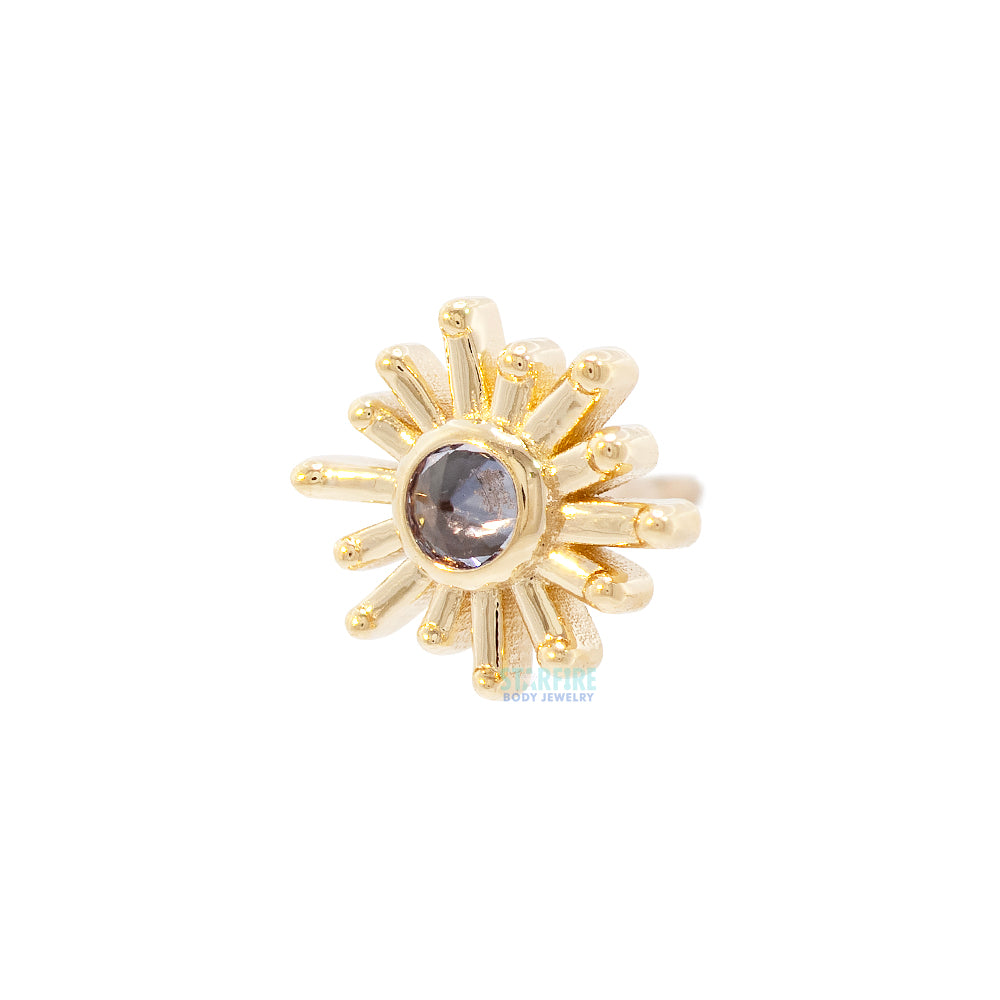 threadless: "Sunray" Pin in Gold & Platinum with Reverse Set Color Change Garnet