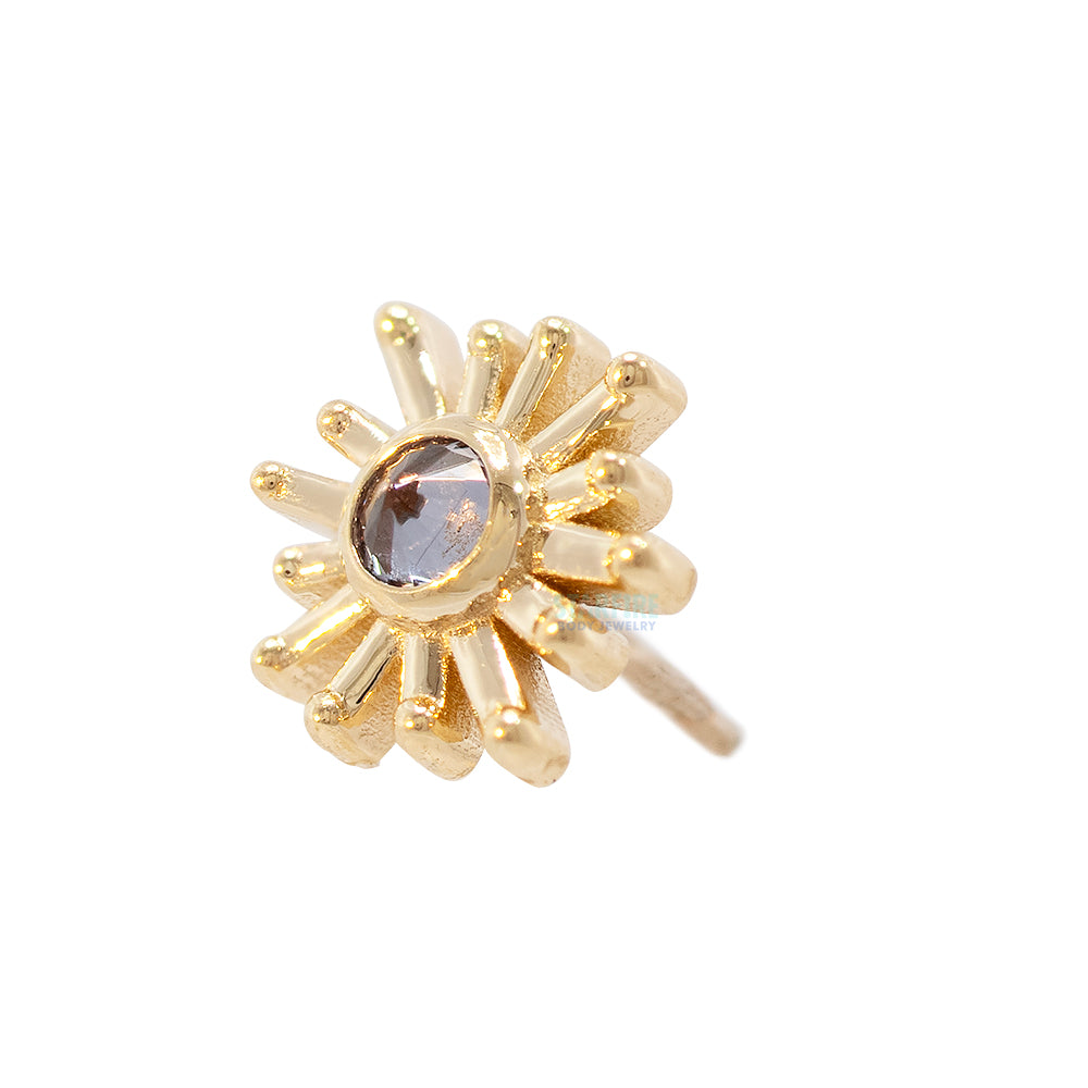 threadless: "Sunray" Pin in Gold & Platinum with Reverse Set Color Change Garnet