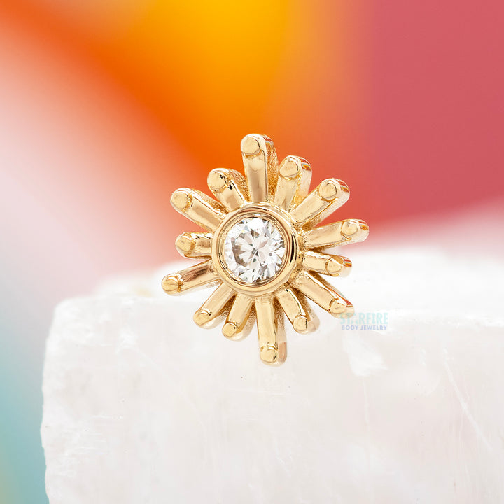 threadless: "Sunray" Pin in Gold & Platinum with Diamond